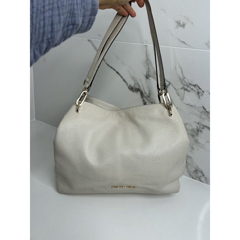 Michael Kors Cream Leather Shoulder Bag